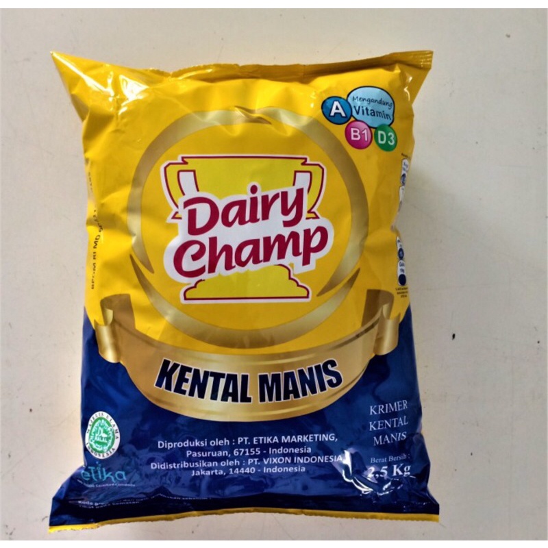 Susu Krimer Kental Manis Dairy Champ kemasan 2.5 kg