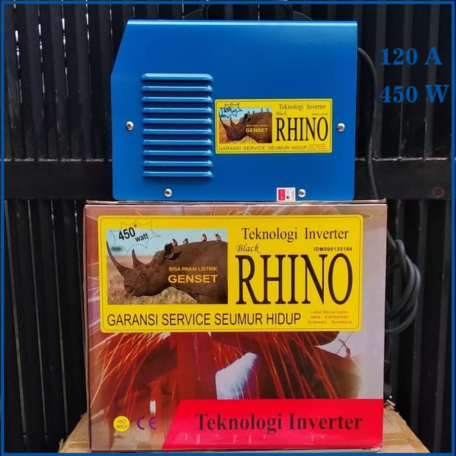 MESIN LAS RHINO - YANG ADA BADAKNYA - ORI Mesin Las Trafo / Las Listrik 450 watt Rhino Biru 120A Dan Mesin inverter IGBT