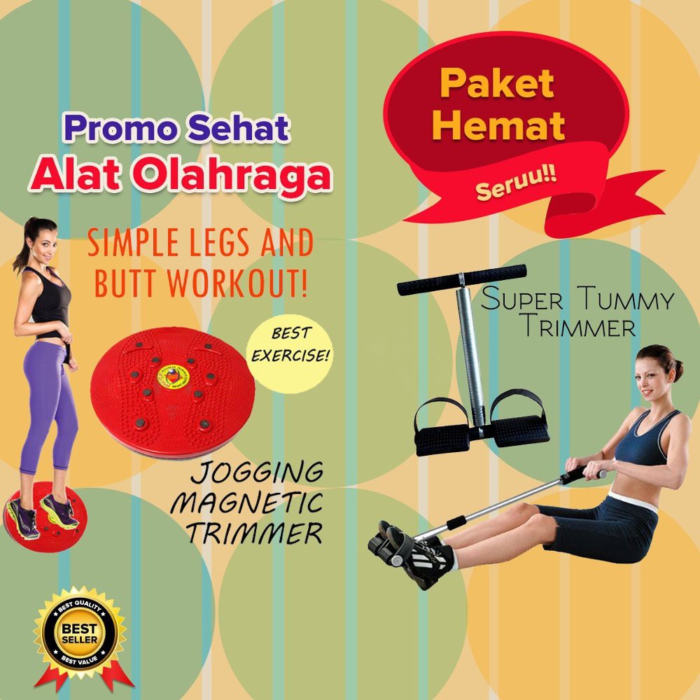 [Paket Olahraga] Super Tummy Trimmer + Trimmer Jogging Nikita Paket Alat Fitness Pengecil Perut