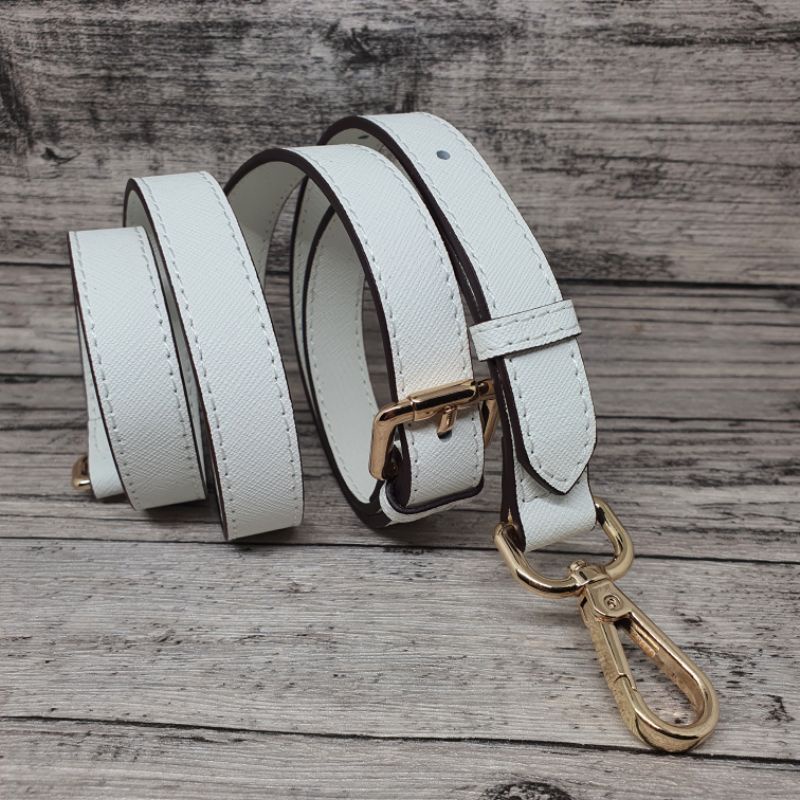 Abel 1.8cm Slim Adjustable saffiano leather bag strap