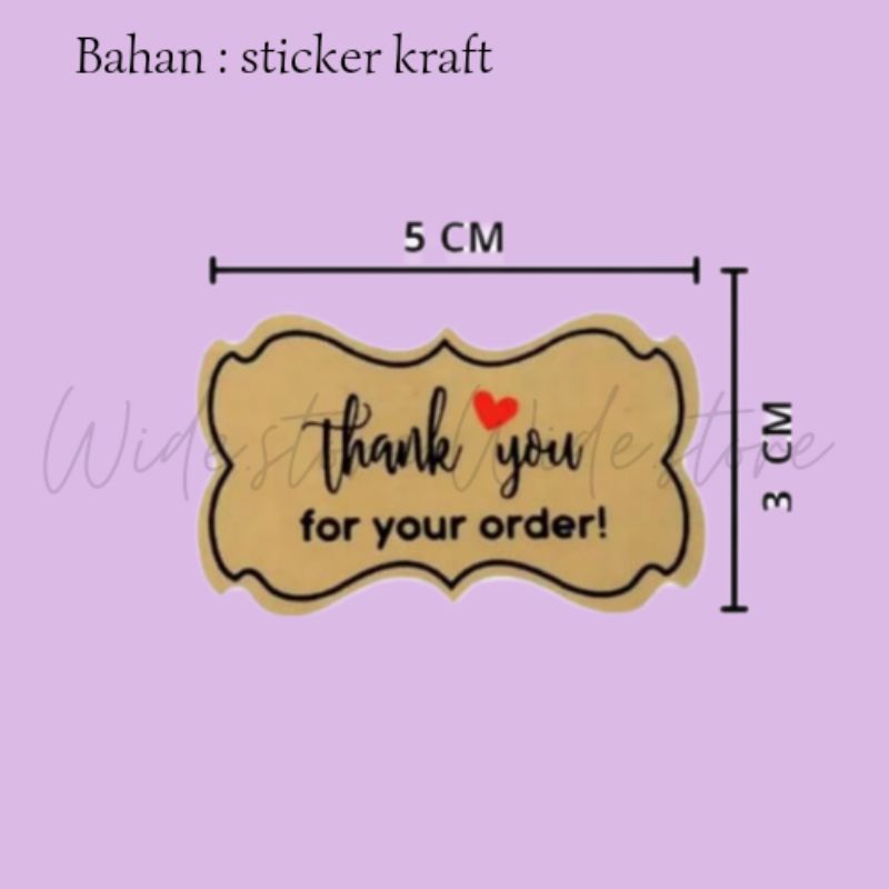 

10 pcs stiker thank you kraft | stiker ukuran 5x3 cm | stiker ucapan terima kasih | stiker label