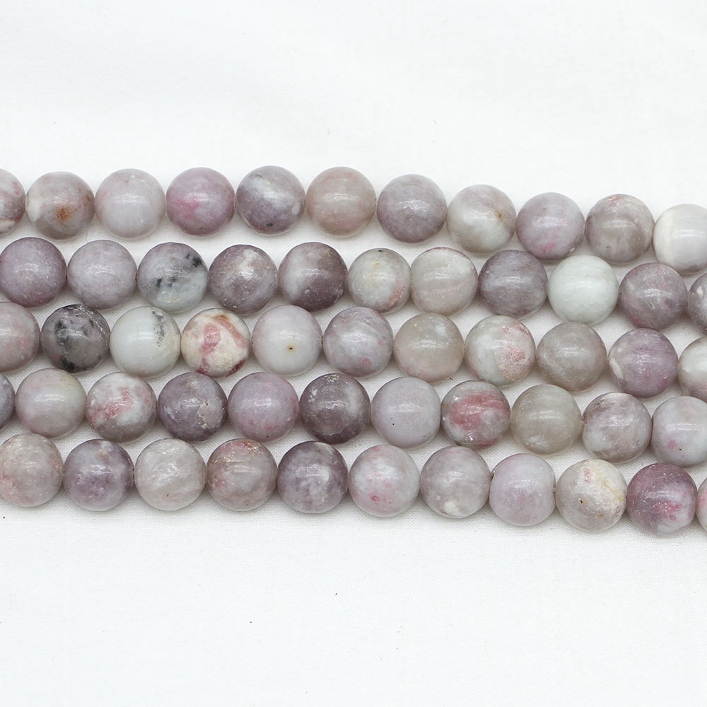 1 Untai / Lot 4 / 6 / 8 / 10 / 12mm Batu Alam Violet Lilac Jaspers Untuk Membuat Perhiasan Gelang