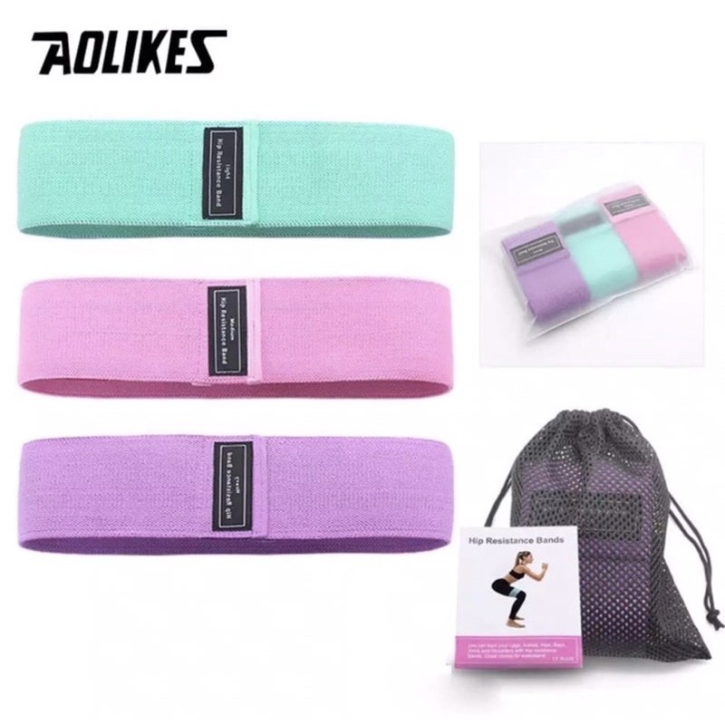 3604 AOLIKES 1 SET LEG HIP RESISTANCE BAND KAKI FITNESS YOGA KNEE