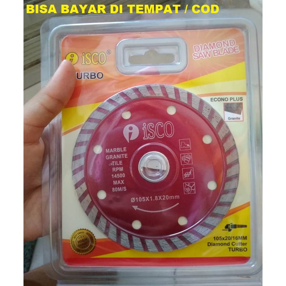 Mata Potong Keramik Isco Turbo - Diamond Saw Blade Turbo Granit 105 x 1.8x20mm
