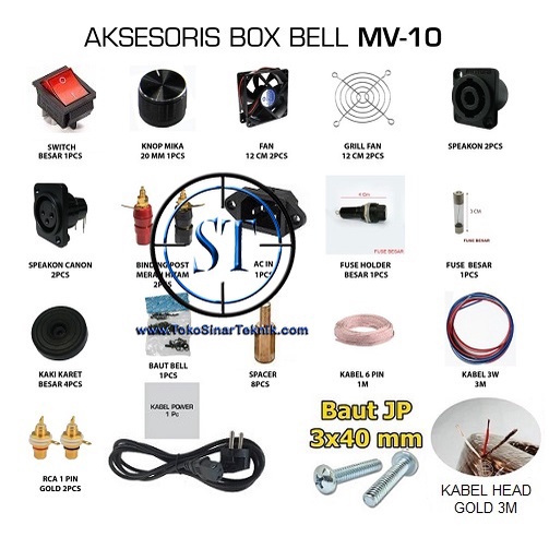 Aksesoris Box MV-10 Perlengkapan Box BELL MV10 MV 10