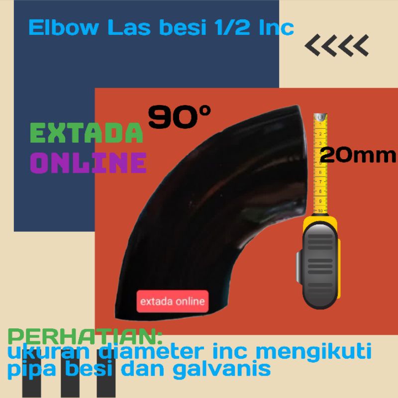 Elbow sambungan pipa las ukuran 1/2 Inc ornamen pagar besi kanopi dll berkualitas