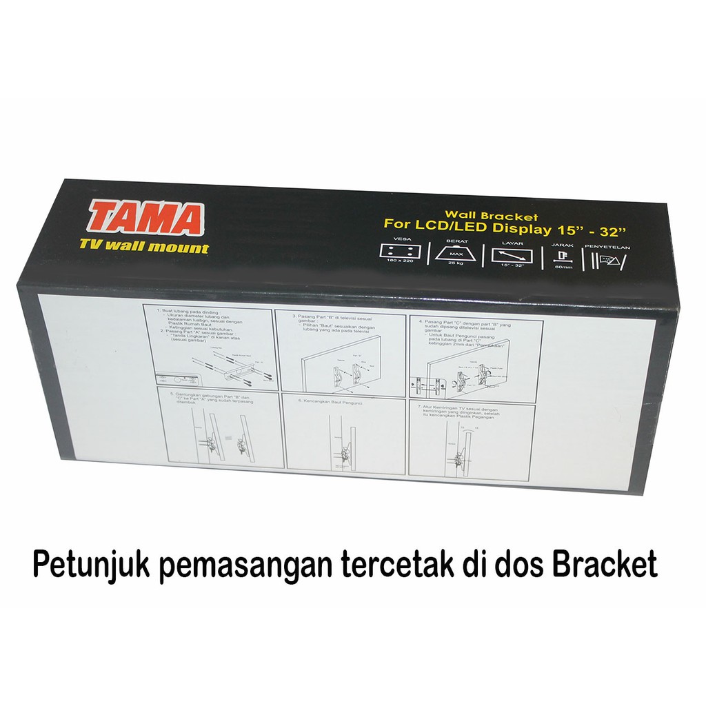 BRACKET TV LED LCD 14&quot; 15&quot; 17&quot; 19&quot; 21&quot; 24&quot; 27&quot; 29&quot; 32&quot; 43&quot; UNIVERSAL