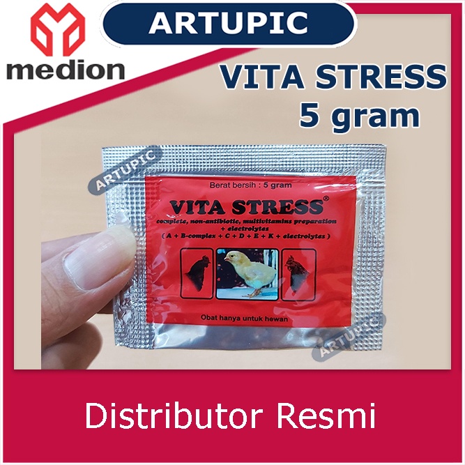 Vita Stress 5 gram Vitamin Elektrolit Multivitamin Ayam cegah vitastress burung bebek unggas