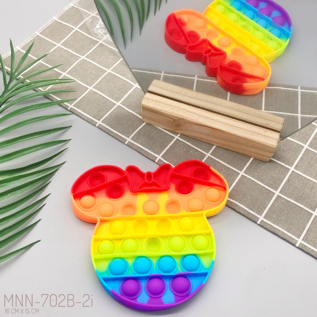 pop it rainbow amonngus - push bubble fidget toys rainbow apple- unicorn - dinosaurus-mickey-awan-MINNIE RAINBOW