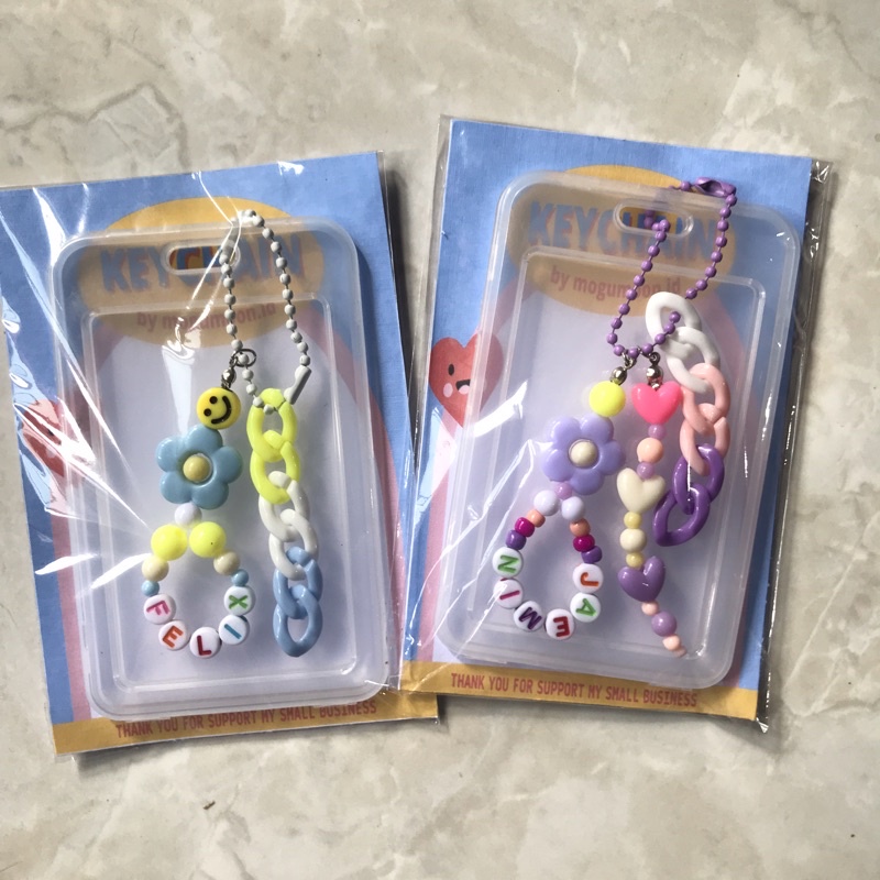 Keychain Strap Beads & Photocard Holder Soft Pastel Cute / Custom Gantungan Kunci + Id Card Kpop NCT
