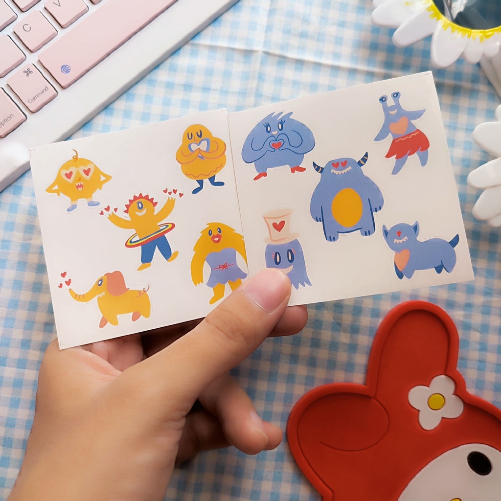 stiker cute monster sticker case hp aesthetic stiker tumblr aesthetic