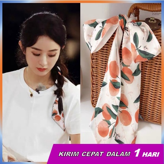 Zexi Ikat Kepala Sutra Korea/ Headband/ Scarf Korean Style/ Ikat Kepala/ Twilly Bag/ Premium Satin Scarf