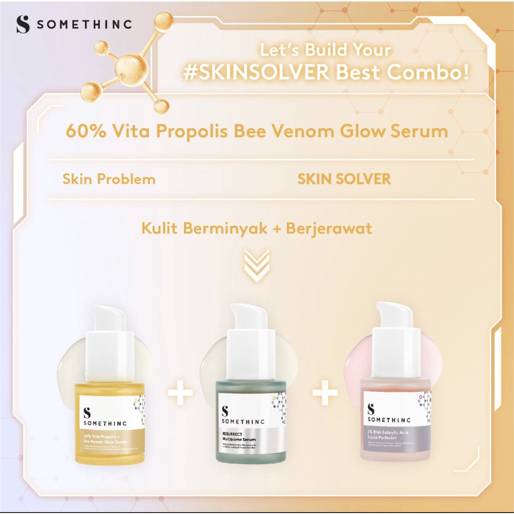 SOMETHINC 60% Vita Propolis + Bee Venom Glow Serum - Kulit Glowing Bebas Jerawat 20ml