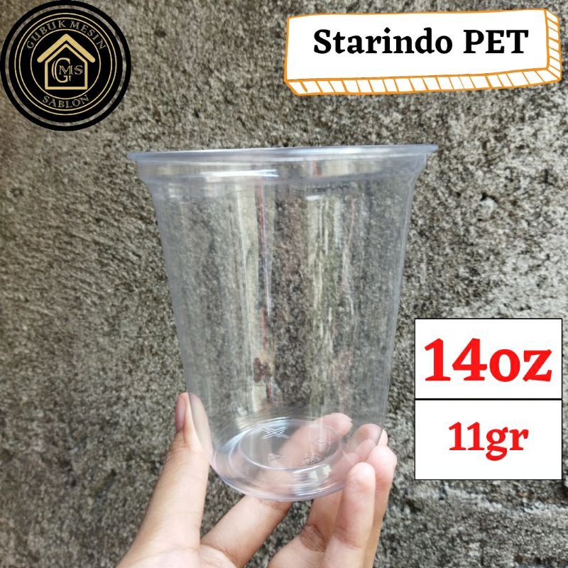 Starindo PET 14oz Oval (Hanya Gelas)