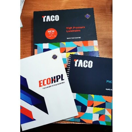 Katalog buku HPL Taco ECO dan Taco sheet paket lengkap free katalog edging