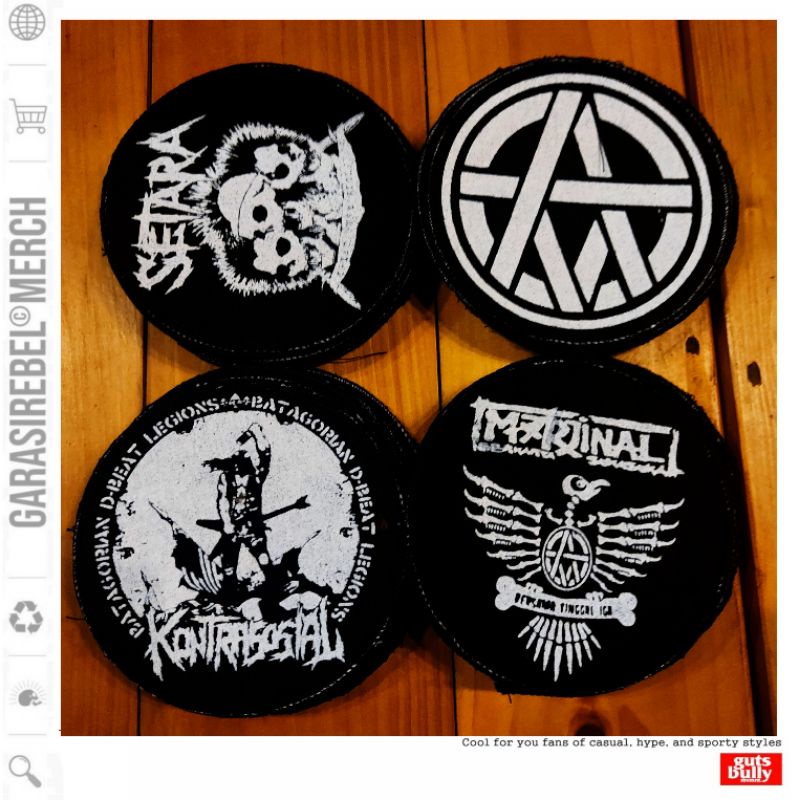 EMBLEM BULAT / EMBLEM MARJINAL SETARA KONTRADIKSI / EMBLEM PUNK / PACTH / METAL / AKSESORIS PUNK