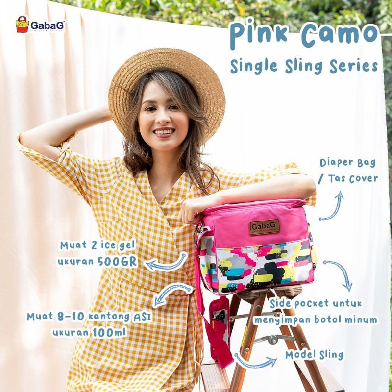 MYG - Kirim 1 Kg - Cooler Bag Gabag Single Sling PEOPLE - CACTUS - PINK CAMO - FOREST - NARA - Free 2 ice gel