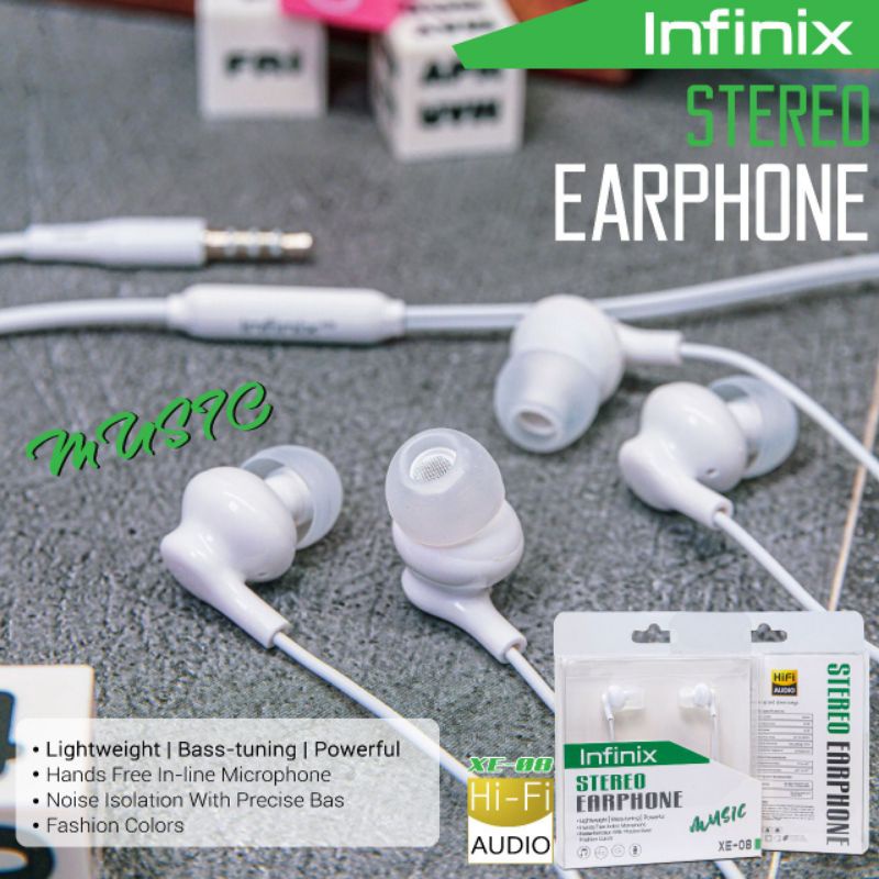 (ba) HF/Headsfree Headset Merk INFINIX XE-06 XE-08 Stereo