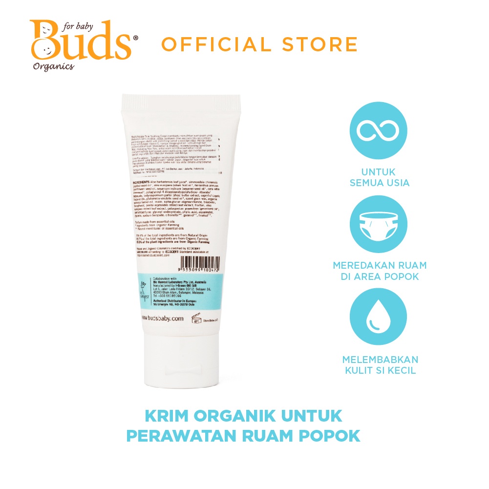 Buds Organics Nappy Time Soothing Cream - Lotion atau Krim Perawatan Ruam Popok Pantat Bayi dan Anak