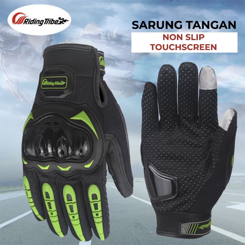 Sarung Tangan Motor Pria Dewasa Riding Tribe Touchscreen Kulit Batok Riding tribe Sporty Gloves kualitas bahan import FM