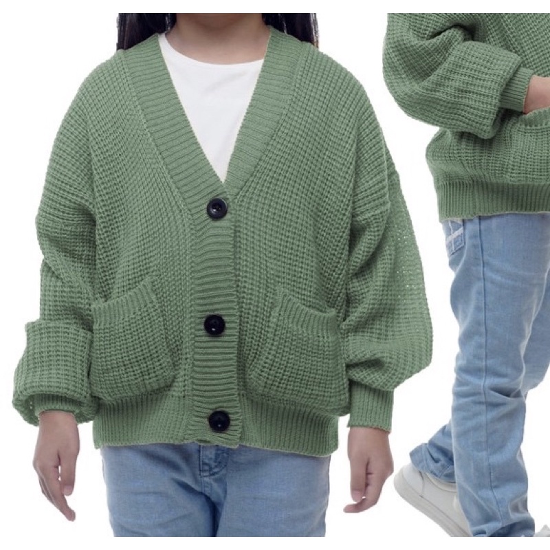 Sweater Cardigan rajut anak 1-7 tahun