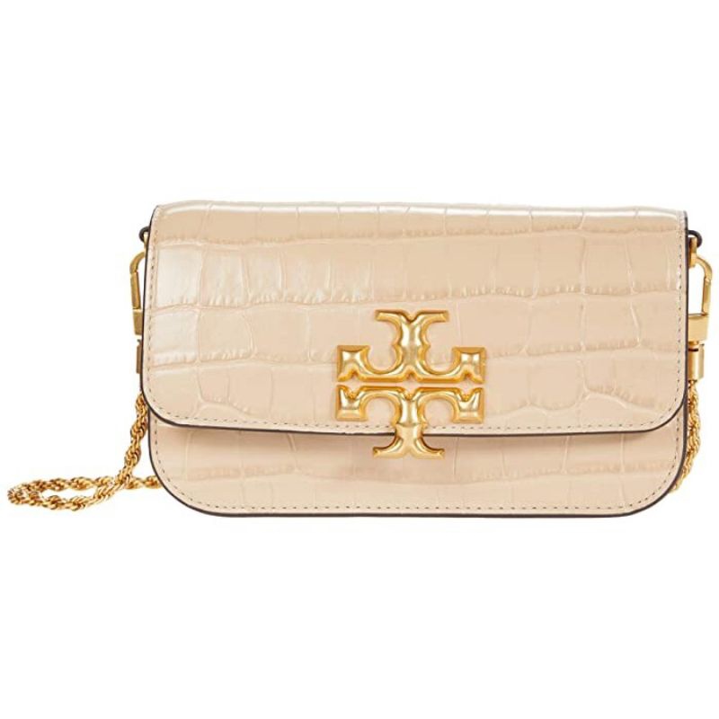 Tory Burch Eleanor Chroco Beige Sling Bag - Sand