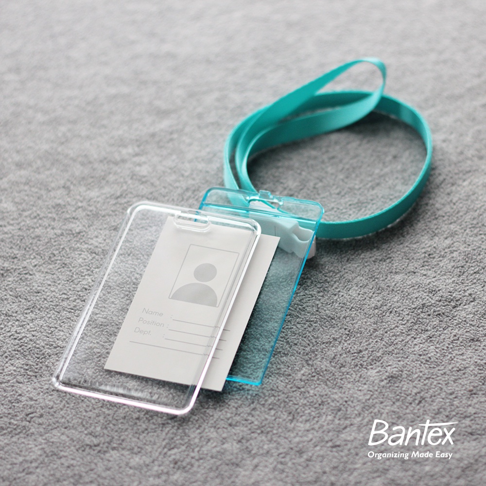 Bantex Transparent ID Card Holder Lanyard Protrait 8868 / Photo Card Korea