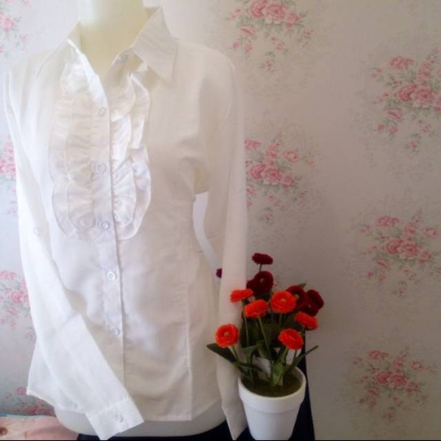 Kemeja/blus/blouse wanita putih polos
