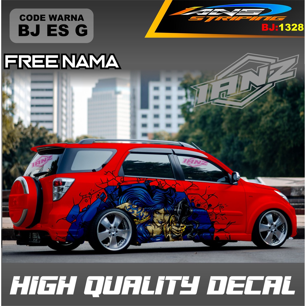 VARIASI STICKER MOBIL TERIOS RUSH / STIKER DECAL MOBIL AVANZA XENIA INNOVA / STIKER MOBIL KEREN