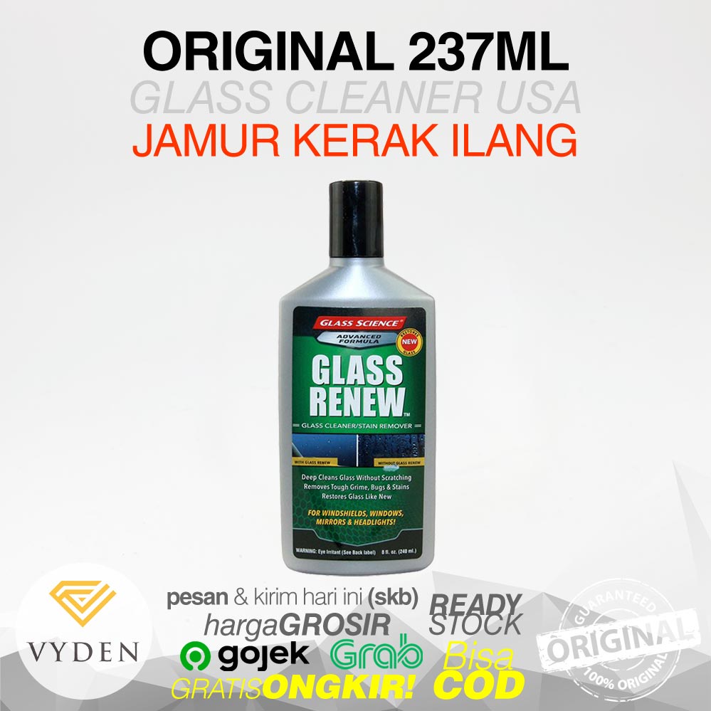 Glass Science Glass Renew Glass Scrub untuk hapus Kerak Jamur Kaca Waterspot MURAH