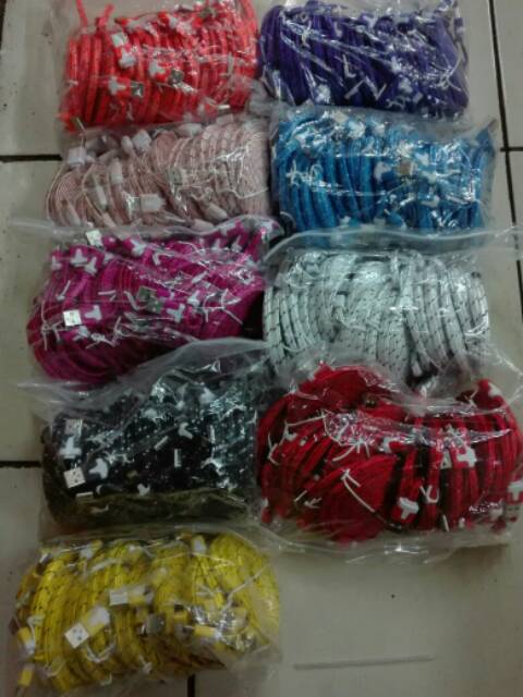 Kabel charger micro usb tali sepatu 3 meter kabel 3m