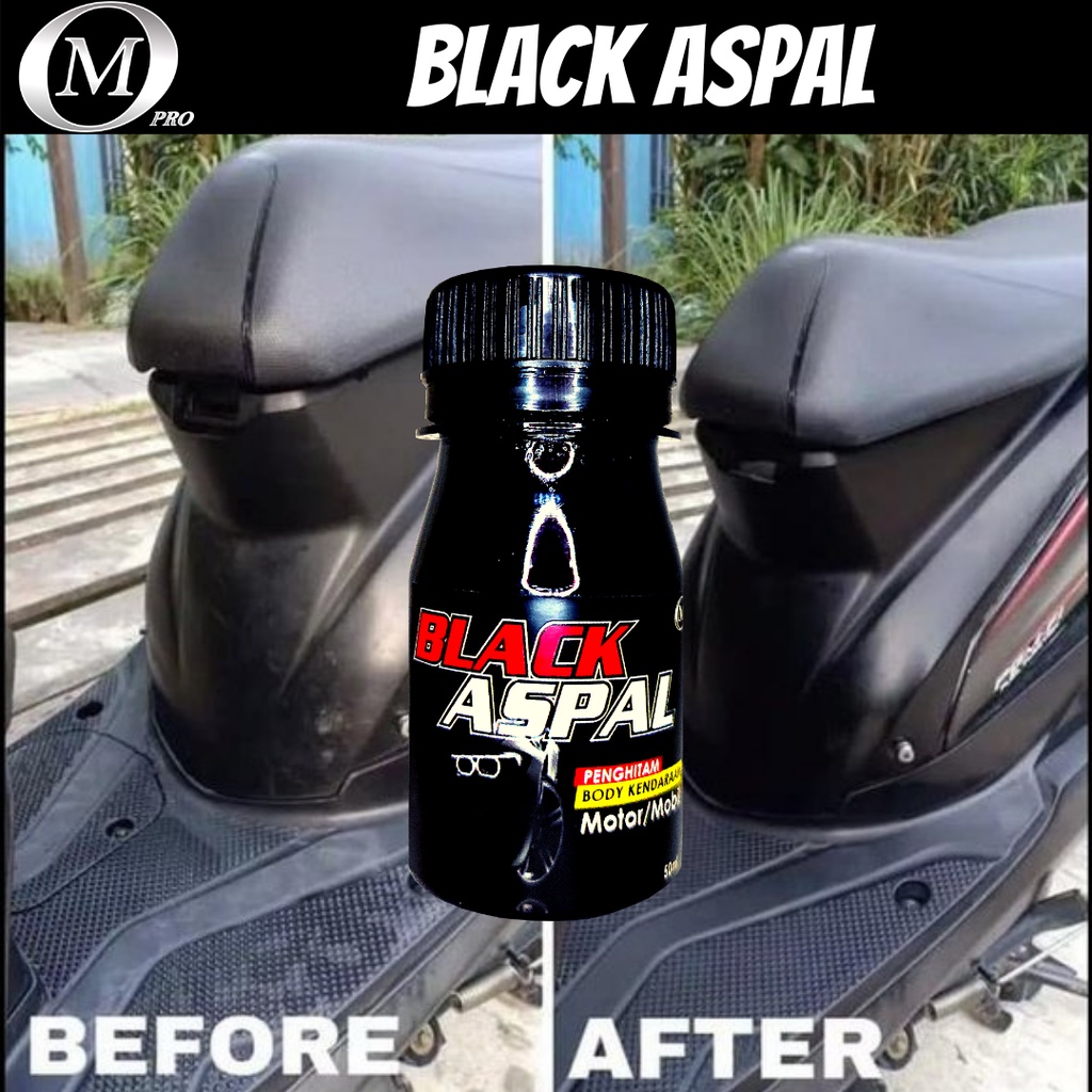 BLACK ASPAL Penghitam Body Motor Mobil Permanen Bonus Busa dan Sarung Tangan