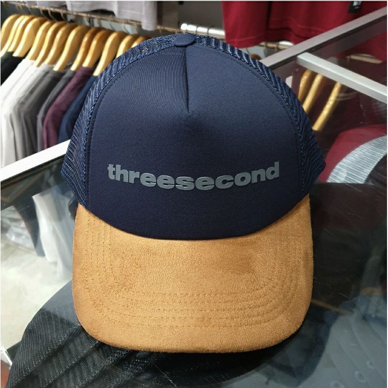 Topi 3second Original Simple Logo NavyBrown