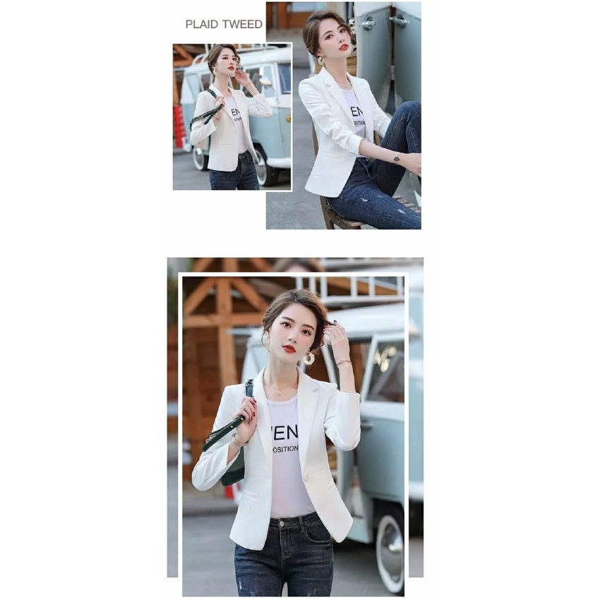 BLAZER WANITA WARNA PUTIH KOREAN STYLE SLIMFIT HIGH QUALITY TWIST FULL FURING DALAM ORIGINAL NIKAYU