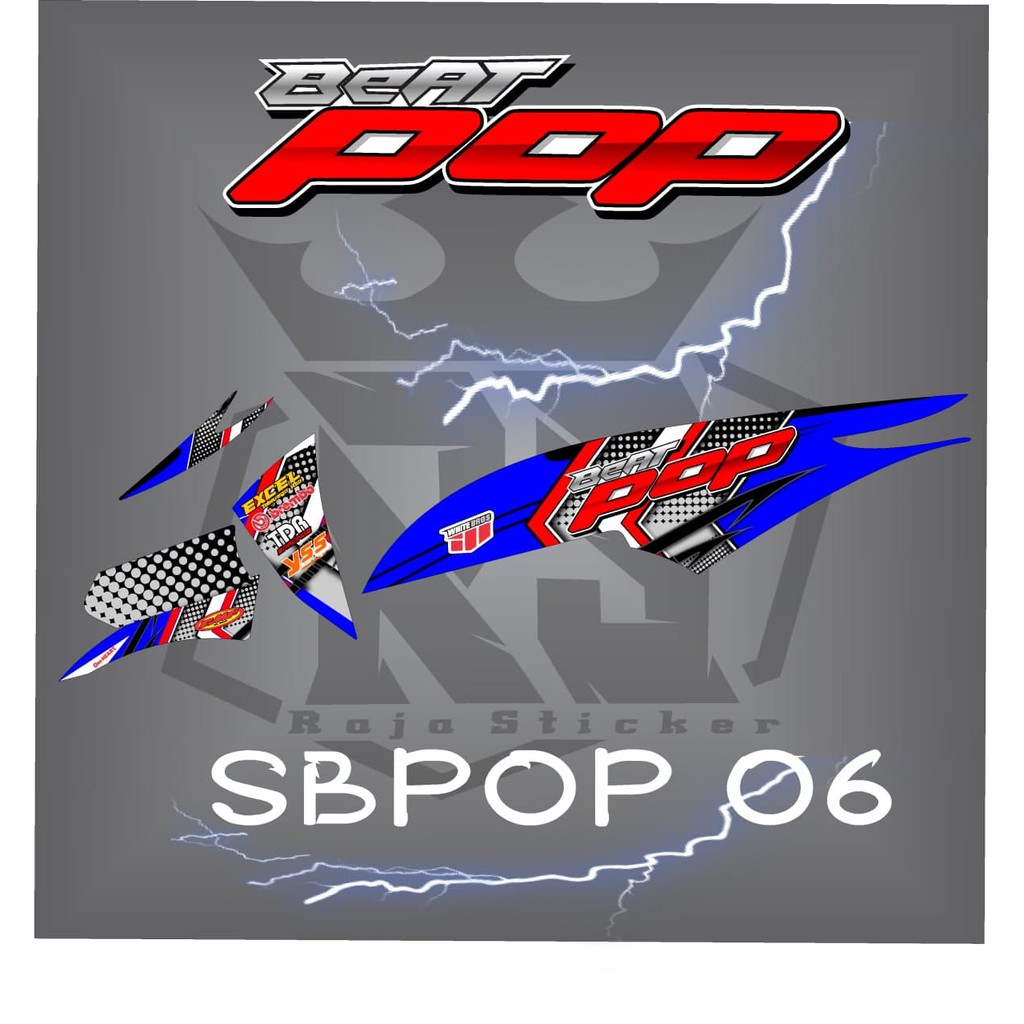 Striping Variasi Motor Beat Pop  Sticker  Skotlet Motor Beat Pop Body List Body List Scotlite Racing