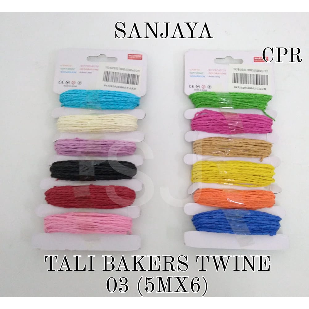 TALI IKAT KATUN / TALI KADO / TALI RAMI WARNA / TALI BAKERS TWINE 03 (5MX6) CPR (BAHAN KERTAS)