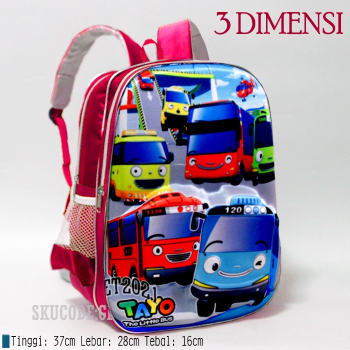 Tas Sekolah Anak Laki-laki Transformers - Tas Anak Laki - Tas Ransel Anak Cowo Tobot Ultraman