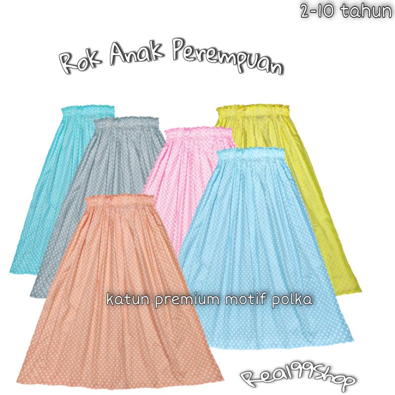 Real99shop Rok panjang anak perempuan Bawahan Anak Cewe  2 - 10 tahun