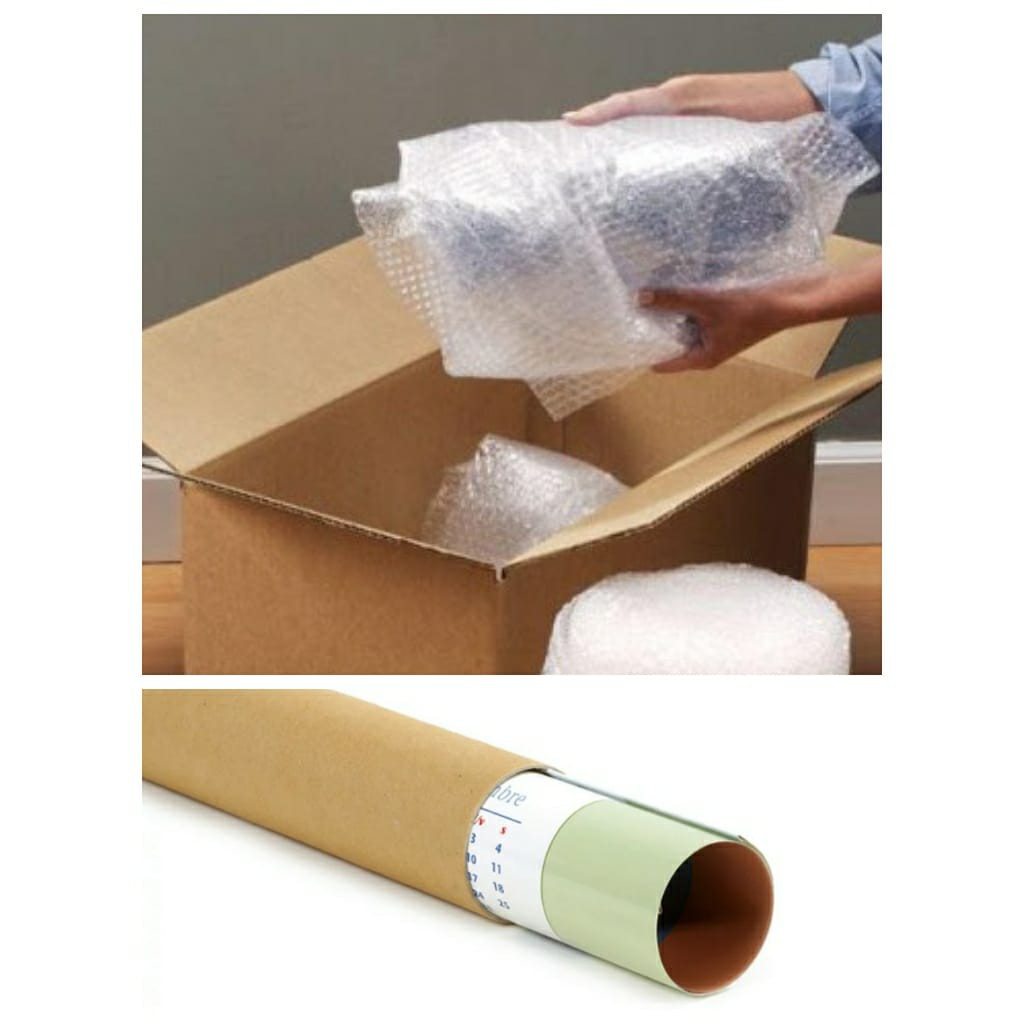 Tambahan Bubble Wrap dan Box Kardus untuk Packing & Tube/Tabung untuk Poster