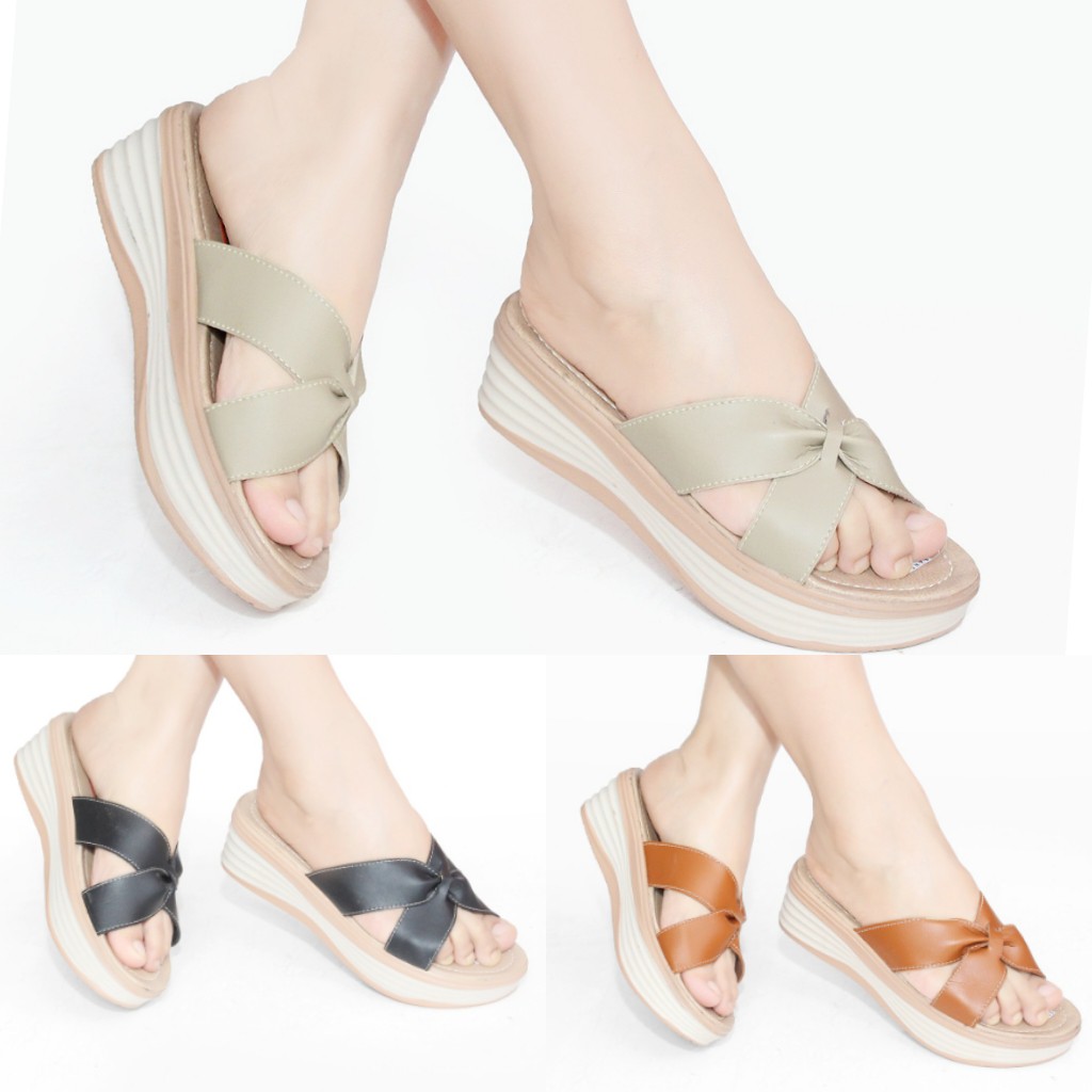 Wedges Wanita Selop / Slop Casual Murah CS02