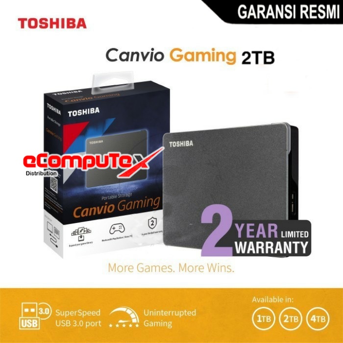 HDD EXTERNAL TOSHIBA CANVIO GAMING 2TB / HARDDISK 2 TB 2.5 USB 3.2 3.0 GARANSI RESMI