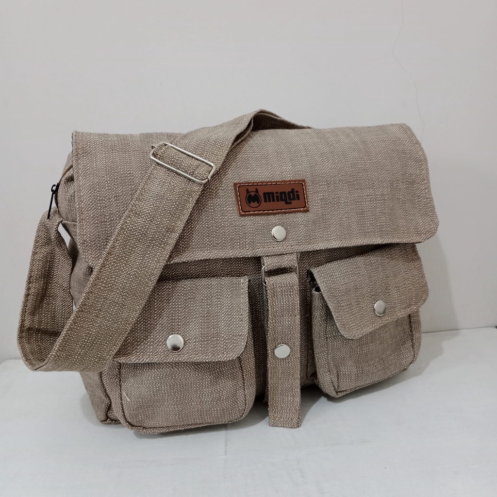 Tas Kanvas Tas Selempang Kanvas Sling Bag Tas Messenger Tas Kuliah Tas Hangout Tas Pria Selempang