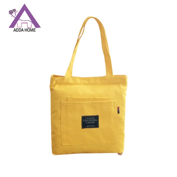 Adda Home - Tas Tote bag bahu belanja Kanvas Motif Simple Korea Design Multifungsi