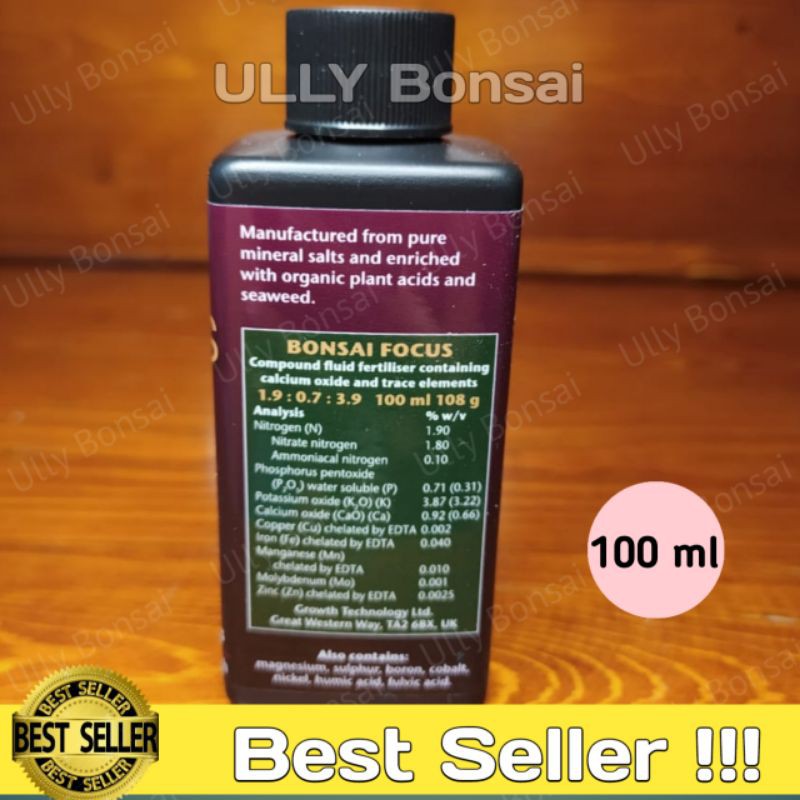 PUPUK CAIR MEDIA TANAM BONSAI FOCUS 100ML GROWTH TECHNOLOGY