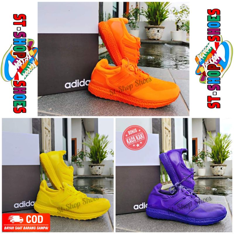 sepatu sport wanita casual adidas marathon multicolour best seller free kaos kaki