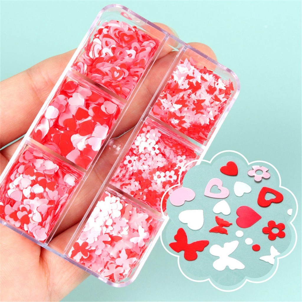 R-flower Nail Art Sequin New Shiny Valentine Day Decals