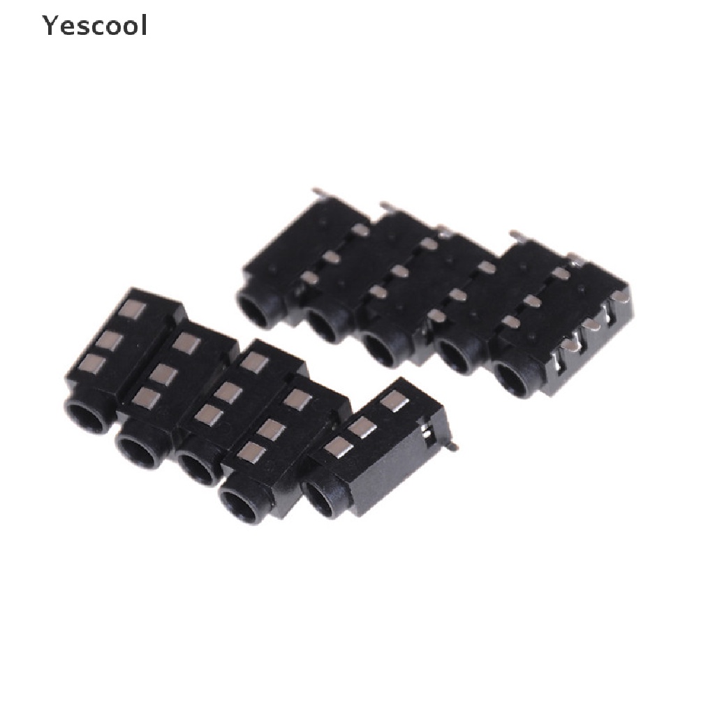 Yescool 10pcs PJ-320D 4 Pin SMD 3.5mm Female Konektor Jack Headphone PCB Mount