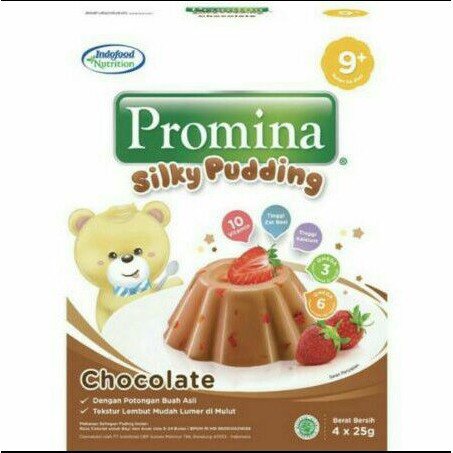 Promina Silky Puding Bayi 100g Pudding Bayi Dessert MPASI Bayi Agar Agar Jelly Anak 8M+ COKLAT STRAWBERRY