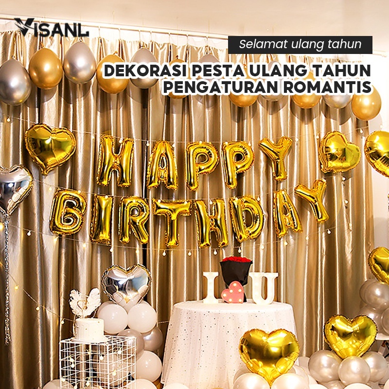 Balon Foil Happy Birthday Set / Balon Foil  Paket Huruf Ulang Tahun Letter Set