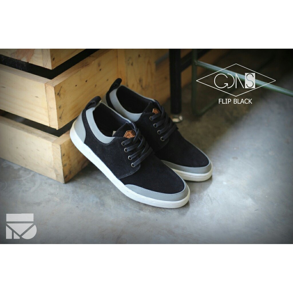 Flip Grey | Sepatu Kets Casual Santai Kasual Laki Pria Cowok Sneakers Footwear Ori | FORIND x GDNS